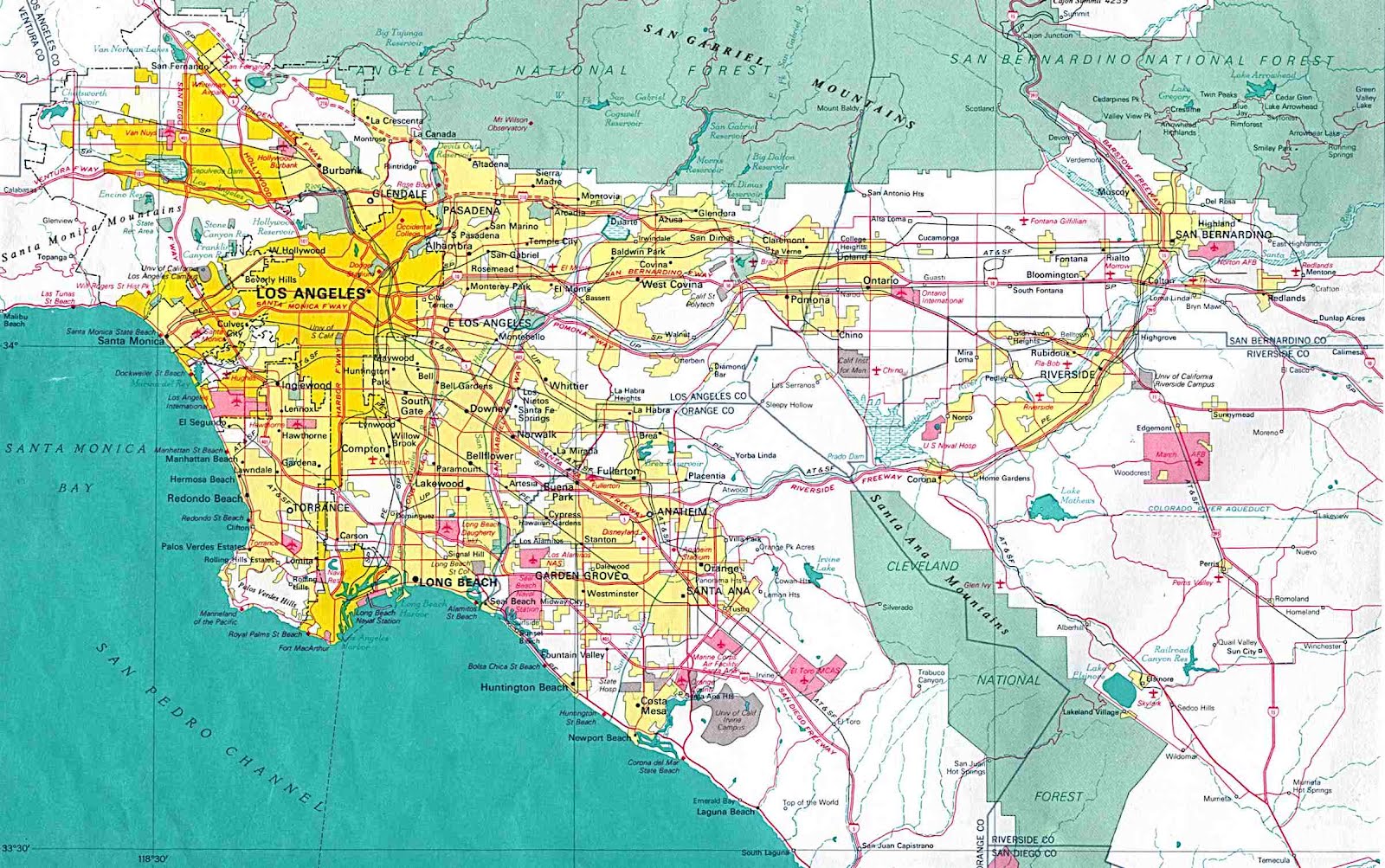 Map of Los Angeles Free Printable Maps