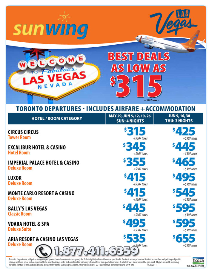 411 travelbuys Blog 411travelbuys.ca Las Vegas Best Deals with