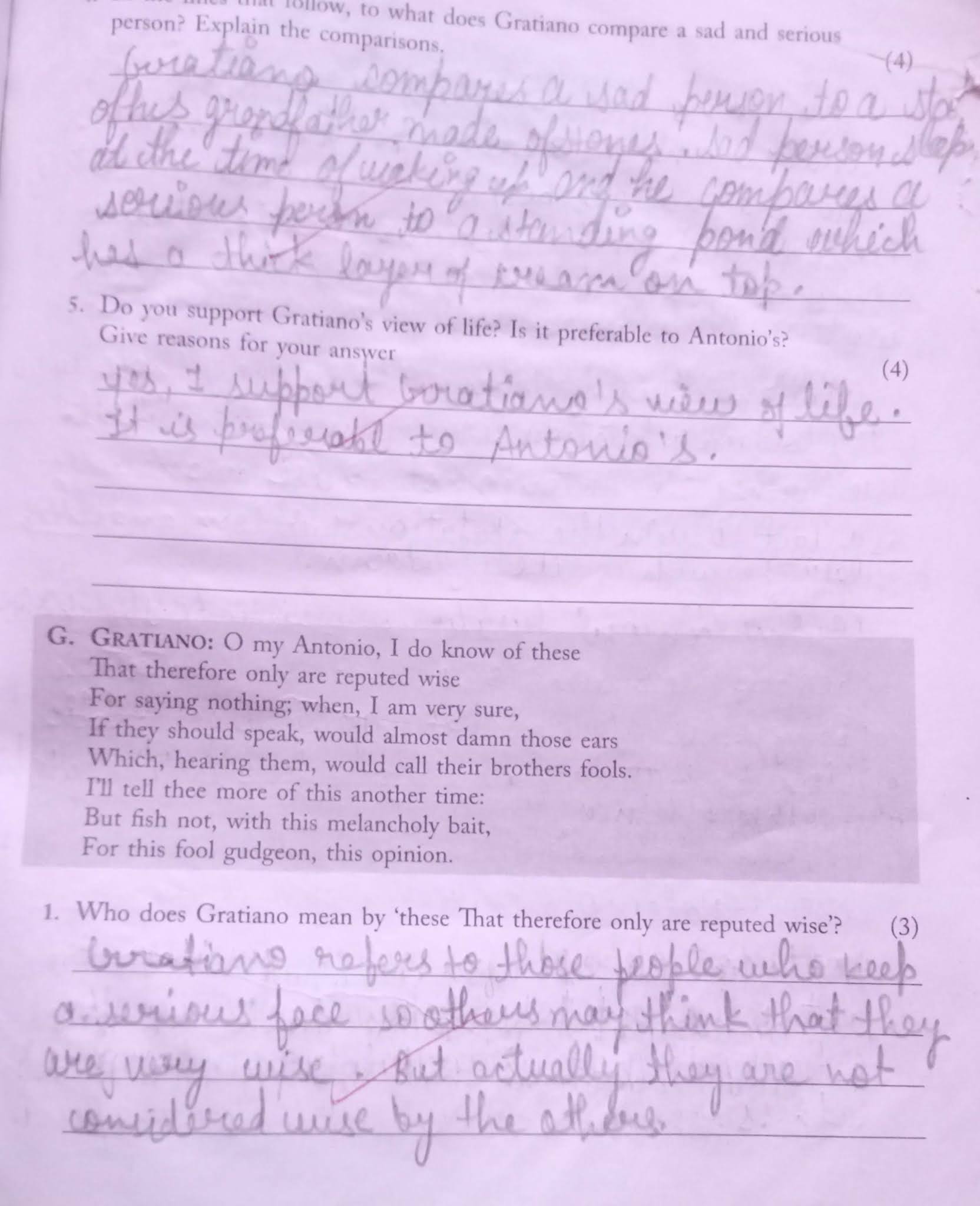 Merchant of Venice workbook AnswersAll Acts